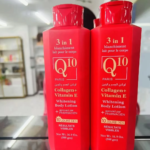Lait corps Q10 pour une peau claire sans taches ni Quito estompe les vergetures