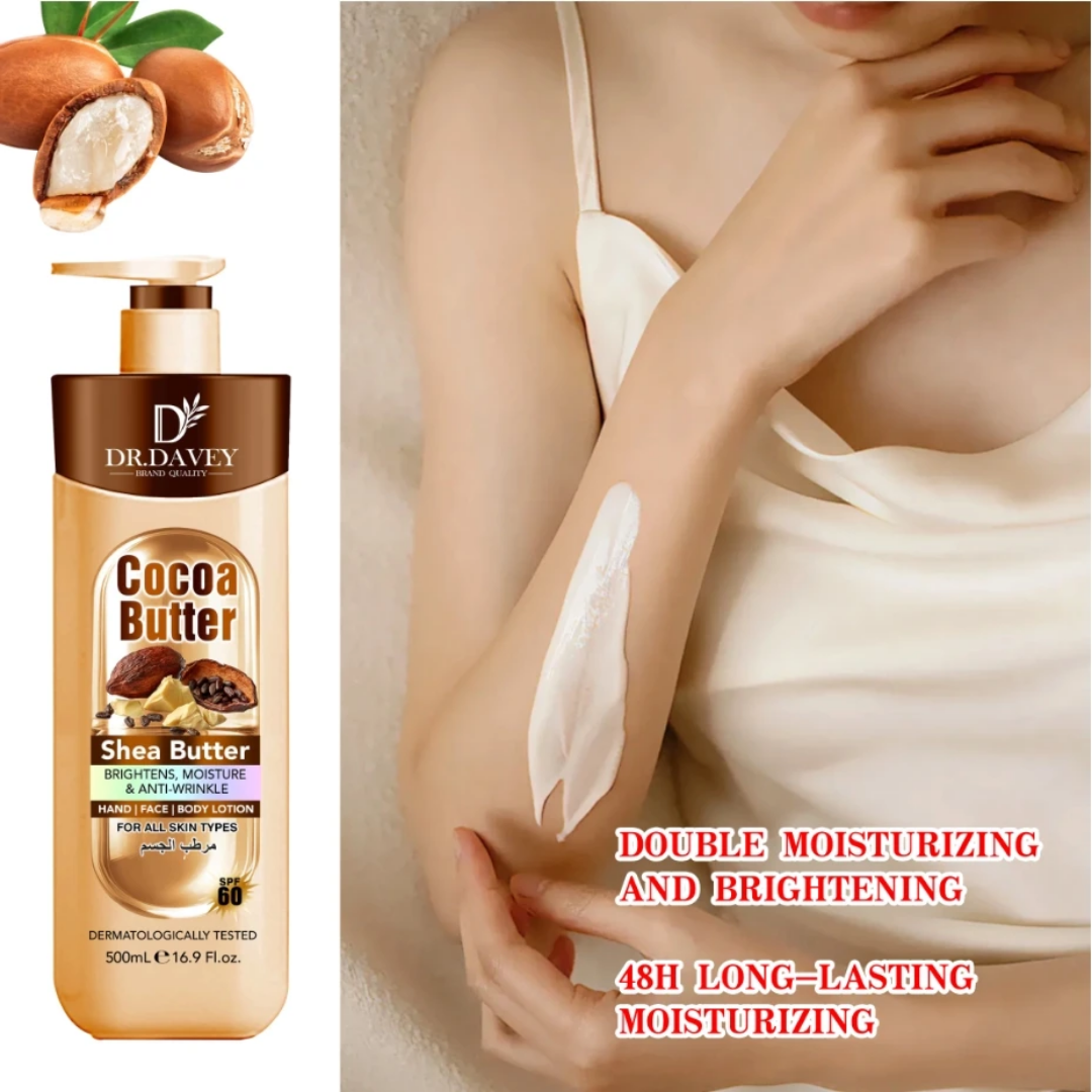 1761422803687 Lait corporel hydratant apaisant nourrissent de peau cocoa butter pour une peau caramel