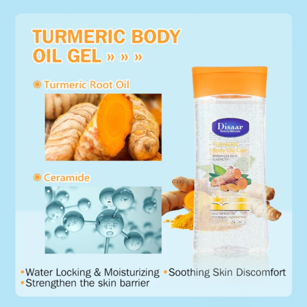 1761477544526 Gel d'Huile Corporelle au Curcuma conçu pour hydrater, raffermir et améliorer l'élasticité de la peau ,aide à réduire l'apparence des taches sombres