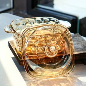 saladier en verre couleur dorée 800ml