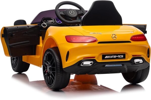 Voiture électrique pour enfant Mercedes Benz AMG-GT Con licenza Voiture Electrique Enfant avec sécurité Enfant, Suspension, 3 Vitesses, lumières LED, klaxon, Giallo