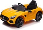 Voiture électrique pour enfant Mercedes Benz AMG-GT Con licenza Voiture Electrique Enfant avec sécurité Enfant, Suspension, 3 Vitesses, lumières LED, klaxon, Giallo