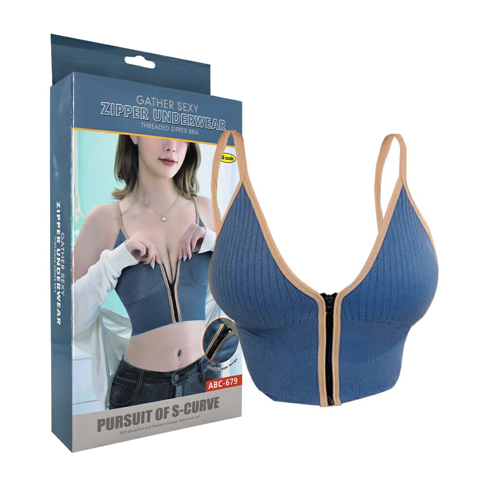 IMG 20260107 WA0005 Soutien-gorge Brassière Push-Up à Fermeture Éclair Frontale, Lingerie Confortable et Galbante pour une Silhouette Parfaite, Bralette Sans Armatures Respirante avec Bretelles Ajustables