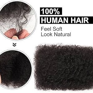 Mèche Cheveux Naturels 100% Humains Afro Bouclés, Tissage Capillaire Doux et Résistant pour Volume Naturel, Extension de Cheveux Crépus Authentique et Facile à Coiffer