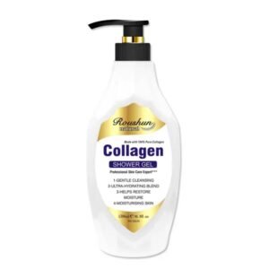 Gel Douche Roushun Natural au Collagène Pur 1380ml, Nettoyant Corporel Ultra-Hydratant pour Peau Douce et Restaurée, Savon Liquide Nourrissant et Adoucissant