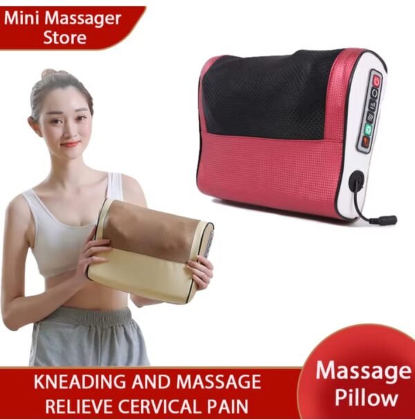 Coussin de Massage Électrique Shiatsu pour Nuque, Épaules et Dos, Masseur Chauffant Infrarouge Portable Anti-Douleur Musculaire, Appareil de Relaxation Profonde pour Maison et Voiture