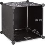 Armoire de Rangement Modulaire 10 Cubes, Dressing Portable Démontable pour Vêtements et Chaussures, Organisateur Multifonctionnel Gain de Place, Étagère Cubique Design avec Portes Anti-Poussière