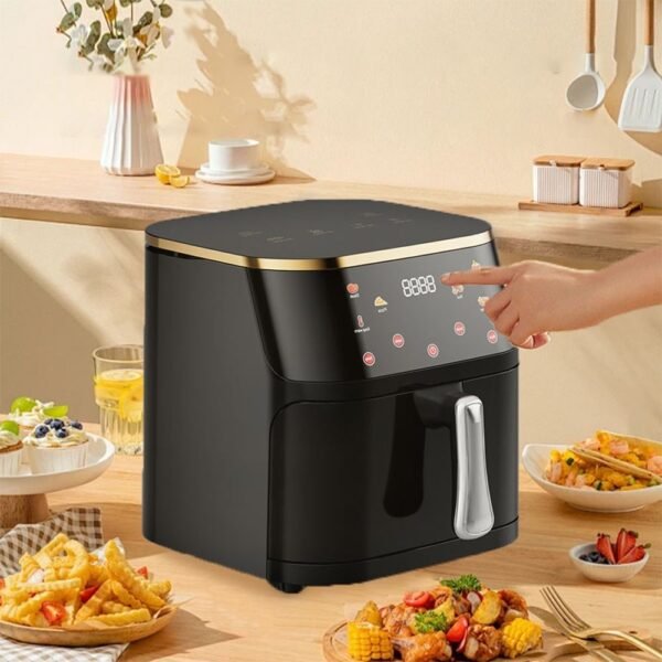 Friteuse à Air Chaud Numérique Silver Crest 12 Litres 2800W, Four Multifonction Sans Huile, Cuisson Saine Rapide, Écran Tactile LED, Grande Capacité pour Famille et Économie d'Énergie, Air Fryer Couleur noire