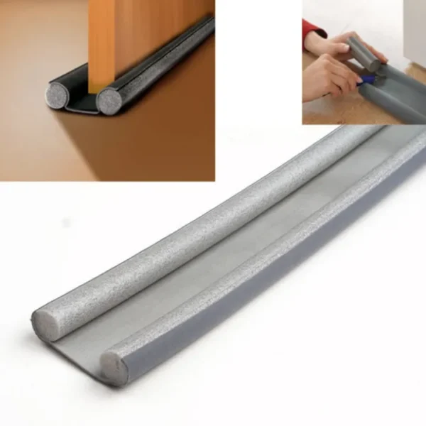 Joint de Porte Double Face Isolant Thermique et Phonique, Boudin de Bas de Porte Anti-Insectes Anti-Poussière Anti-Bruit, Coupe-Froid Lavable et Ajustable pour Maison et Bureau