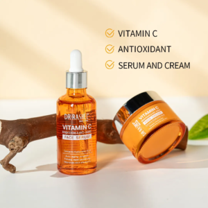 Sérum et Crème Visage Anti-Âge et Éclaircissant Dr. Rashel à la Vitamine C, Complexe Hydratant et Antioxydant pour Peau Jeune et Radieuse, Raffermissant et Réparateur avec Acide Hyaluronique