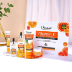 Kit Soin Visage Complet Disaar Vitamine C Éclaircissant, Hydratant et Anti-Âge, Sérum, Crème, Nettoyant, Essence et Contour des Yeux pour Peau Radieuse et Uniforme