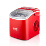 Machine à Glaçons RAF R.0301 Automatique, Production Continue de Glace 12kg/24h, Taille Réglable, Nettoyage Facile, Indicateur Plein, Idéale pour Maison, Bureau et Événements (Rouge)
