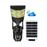 Lampadaire à Caméra de Surveillance Solaire 4G Extérieure PTZ V380 Pro, Autonome avec Éclairage LED Puissant, Audio Bidirectionnel et Détection de Mouvement pour Sécurité Renforcée, Vidéosurveillance Sans Fil Intelligente