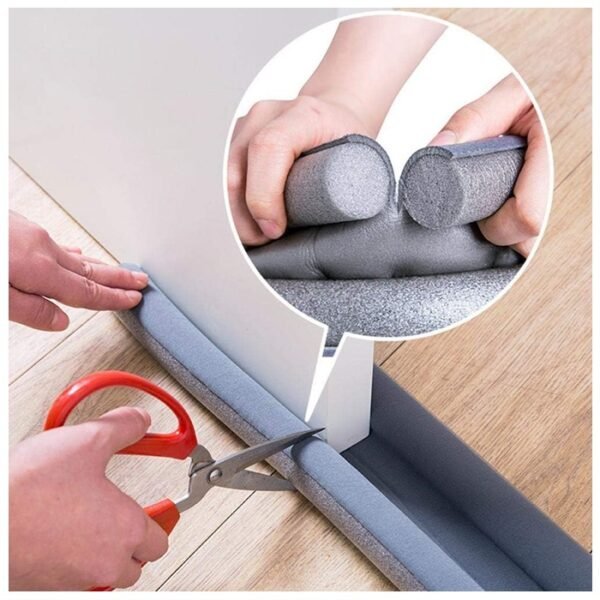 Joint de Porte Double Face Isolant Thermique et Phonique, Boudin de Bas de Porte Anti-Insectes Anti-Poussière Anti-Bruit, Coupe-Froid Lavable et Ajustable pour Maison et Bureau