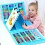 Kit de Dessin et Peinture Complet pour Enfants, Coffret d'Art Créatif avec Chevalet Intégré, Mallette Portable de Fournitures de Coloriage et Peinture pour Stimuler l'Imagination et les Compétences Artistiques