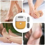 Râpe Électrique Pieds Rechargeable, Ponceuse Anti-Callosités Professionnelle pour Pédicure à Domicile, Éliminateur de Peaux Mortes et Dures, Appareil Exfoliant Sans Fil pour Talons Lisses et Doux avec Rouleaux Interchangeables