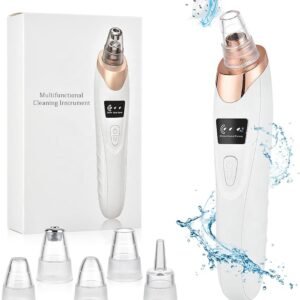 Appareil Nettoyant Facial Multifonctionnel, Extracteur de Points Noirs et Aspirateur de Pores, Soin de Peau Anti-Acné et Impuretés, Rechargeable avec Plusieurs Embouts pour un Teint Éclatant