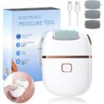 Râpe Électrique Pieds Rechargeable, Ponceuse Anti-Callosités Professionnelle pour Pédicure à Domicile, Éliminateur de Peaux Mortes et Dures, Appareil Exfoliant Sans Fil pour Talons Lisses et Doux avec Rouleaux Interchangeables