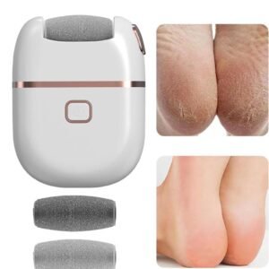 Râpe Électrique Pieds Rechargeable, Ponceuse Anti-Callosités Professionnelle pour Pédicure à Domicile, Éliminateur de Peaux Mortes et Dures, Appareil Exfoliant Sans Fil pour Talons Lisses et Doux avec Rouleaux Interchangeables