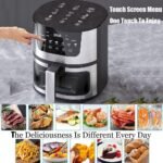 Friteuse à Air Chaud Numérique 12 Litres, Four Multicuiseur Sans Huile, Rôtissoire Électrique avec Écran Tactile et Fenêtre de Visualisation, Cuisson Saine et Rapide pour Grande Famille