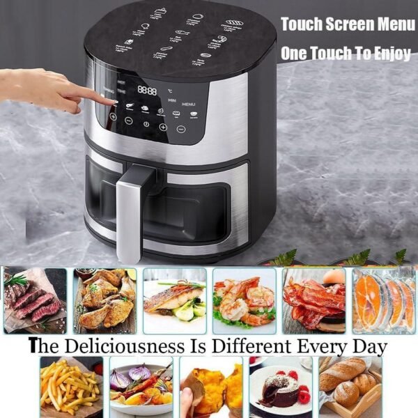 airfryer 7ljpg5 Friteuse à Air Chaud Numérique 12 Litres, Four Multicuiseur Sans Huile, Rôtissoire Électrique avec Écran Tactile et Fenêtre de Visualisation, Cuisson Saine et Rapide pour Grande Famille
