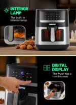 Friteuse à Air Chaud Numérique 12 Litres, Four Multicuiseur Sans Huile, Rôtissoire Électrique avec Écran Tactile et Fenêtre de Visualisation, Cuisson Saine et Rapide pour Grande Famille