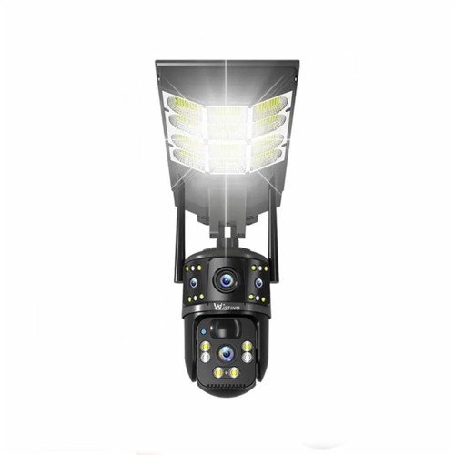 file Lampadaire à Caméra de Surveillance Solaire 4G Extérieure PTZ V380 Pro, Autonome avec Éclairage LED Puissant, Audio Bidirectionnel et Détection de Mouvement pour Sécurité Renforcée, Vidéosurveillance Sans Fil Intelligente