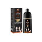Shampooing Colorant Noir 4 en 1 pour Cheveux Gris, Teinture Capillaire Naturelle Longue Durée, Couverture Optimale et Effet Instantané, Formule Herbal 500ml