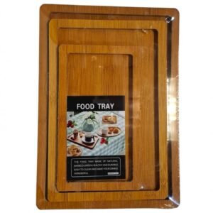 Set de 3 Plateaux de Service en Bambou Naturel, Écologiques et Durables pour Repas, Petit-Déjeuner, Apéritifs, Présentation Élégante et Facile à Nettoyer