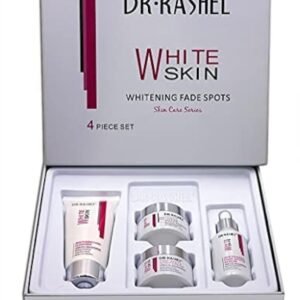 Kit Complet DR. RASHEL WHITE SKIN Éclaircissant Anti-Taches, Routine de Soin Visage 4 Pièces pour un Teint Unifié et Lumineux, Hydratant et Réducteur d'Hyperpigmentation