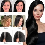 Shampooing Colorant Noir 4 en 1 pour Cheveux Gris, Teinture Capillaire Naturelle Longue Durée, Couverture Optimale et Effet Instantané, Formule Herbal 500ml