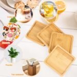Set de 3 Plateaux de Service en Bambou Naturel, Écologiques et Durables pour Repas, Petit-Déjeuner, Apéritifs, Présentation Élégante et Facile à Nettoyer