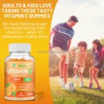 Gummies Vitamine C 250mg pour Renforcer l'Immunité, Complément Alimentaire Antioxydant Vegan, Booste l'Absorption du Fer, 60 Bonbons Gommeux Saveur Orange