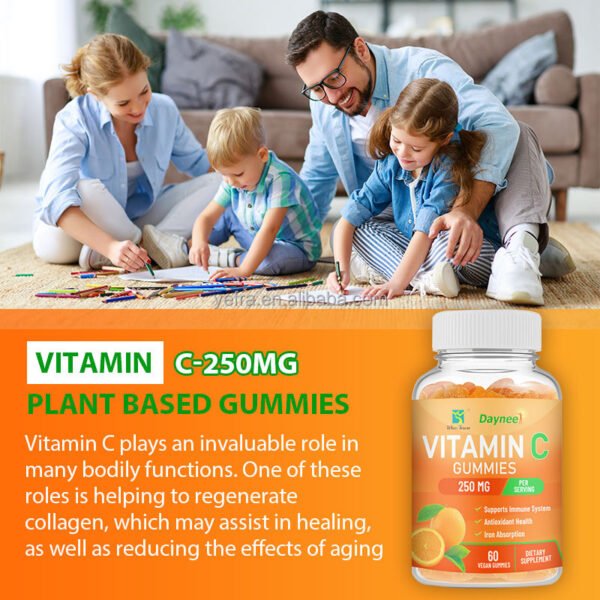 H89e728454e4644f1a33e065ffb8ef5585 Gummies Vitamine C 250mg pour Renforcer l'Immunité, Complément Alimentaire Antioxydant Vegan, Booste l'Absorption du Fer, 60 Bonbons Gommeux Saveur Orange