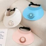 Visière Ventilateur Intégré USB Rechargeable, Casquette Rafraîchissante Anti-Chaleur pour Protection Solaire, Idéale Sport et Activités Extérieures, Portable et Réglable