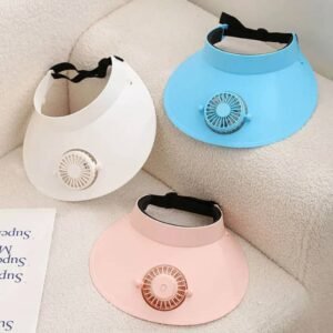 Visière Ventilateur Intégré USB Rechargeable, Casquette Rafraîchissante Anti-Chaleur pour Protection Solaire, Idéale Sport et Activités Extérieures, Portable et Réglable
