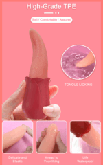 Vibrateur Clitoridien en Forme de Langue, Simulateur de Plaisir Féminin Intense, Jouet Intime Rechargeable et Silencieux pour Orgasmes Multiples, Masseur Personnel Étanche avec Modes de Vibration Variés en Silicone Médical