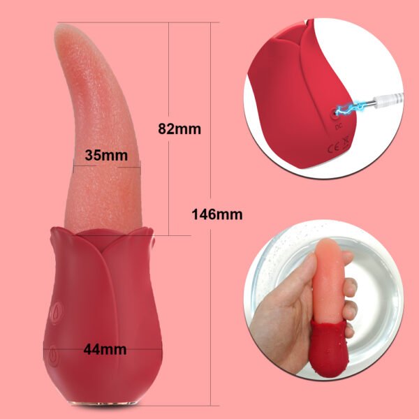 Vibrateur Clitoridien en Forme de Langue, Simulateur de Plaisir Féminin Intense, Jouet Intime Rechargeable et Silencieux pour Orgasmes Multiples, Masseur Personnel Étanche avec Modes de Vibration Variés en Silicone Médical
