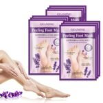 Masque Exfoliant Pieds GUANJING à la Lavande et Collagène pour Éliminer Callosités, Peaux Mortes, Répare Talons Fissurés, Hydrate, Adoucit et Blanchit, Soin Pédicure Anti-Odeur et Anti-Âge