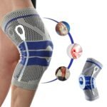 Genouillère de Compression Sportive et Médicale, Support Articulaire Respirant pour Soulagement Douleur, Récupération Blessures, Arthrite, Tendinite, Maintien Ligamentaire, avec Stabilisateur Rotulien et Bandes Antidérapantes